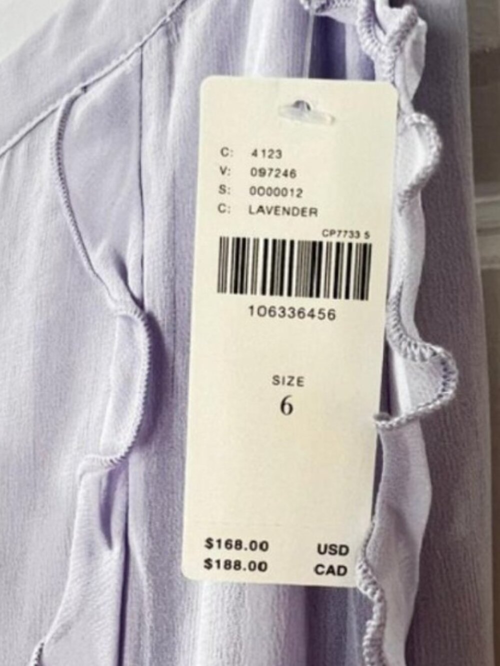 By Anthropologie Sheer Ruffle Flare Pants in Lavender – Size 6 – NWT - Picture 7 of 10